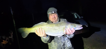 Markus mit 85cm Zander, 5,53kg!!!